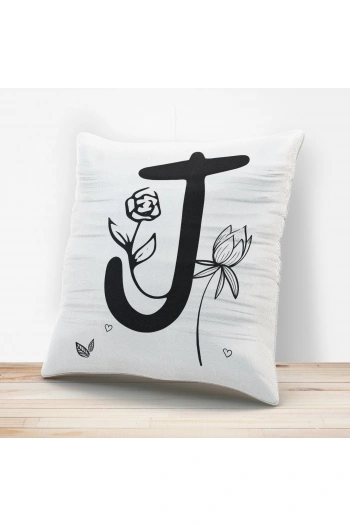 J Harfi Tasarımlı Yastık Kılıfı