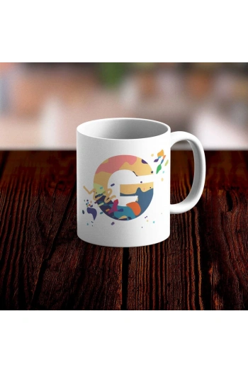 Özel Tasarım G Harfi Beyaz Kupa Bardak