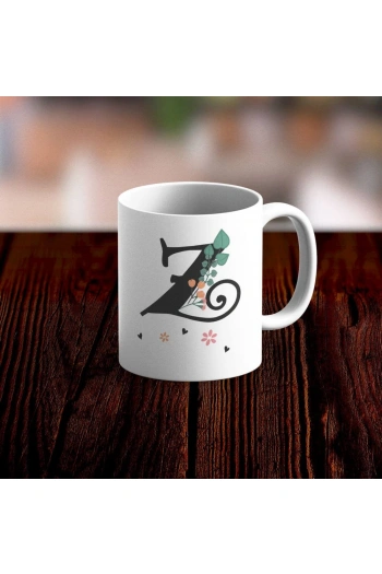 Özel Tasarım Z Harfi Beyaz Kupa Bardak