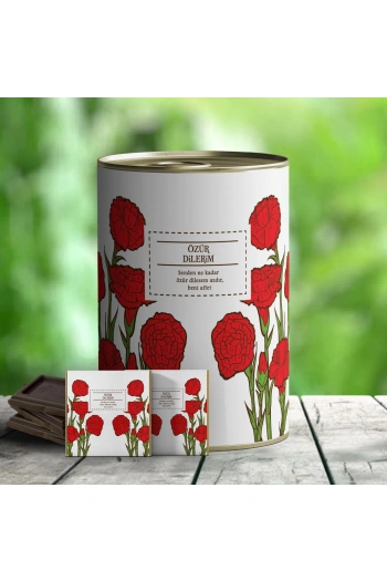 Özür Dilerim Temalı Hediye Çikolata Konservesi