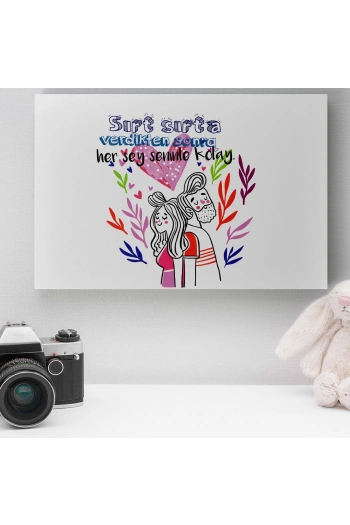 Romantik Tasarımlı Mini Kanvas Tablo - No11