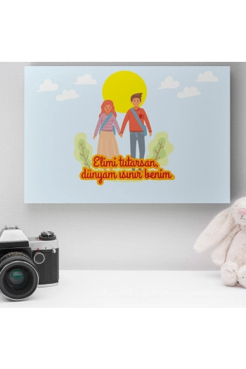 Romantik Tasarımlı Mini Kanvas Tablo - No16