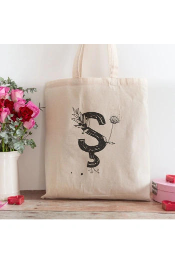 Ş Harfi Tasarımlı Alışveriş Plaj Bez Çanta