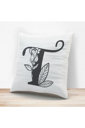 T Harfi Tasarımlı Yastık Kılıfı