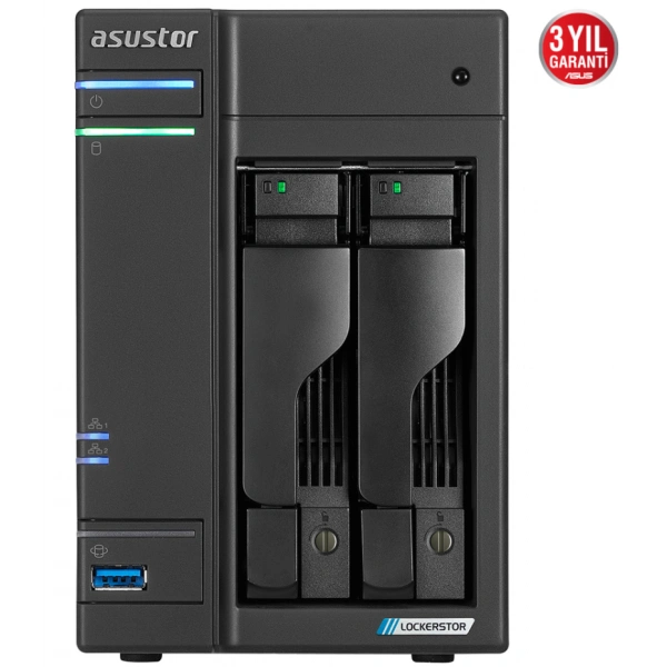 ASUSTOR AS6602T 2 SLOT 4GB DDR4 3.5 NAS DEPOLAMA ÜNİTESİ