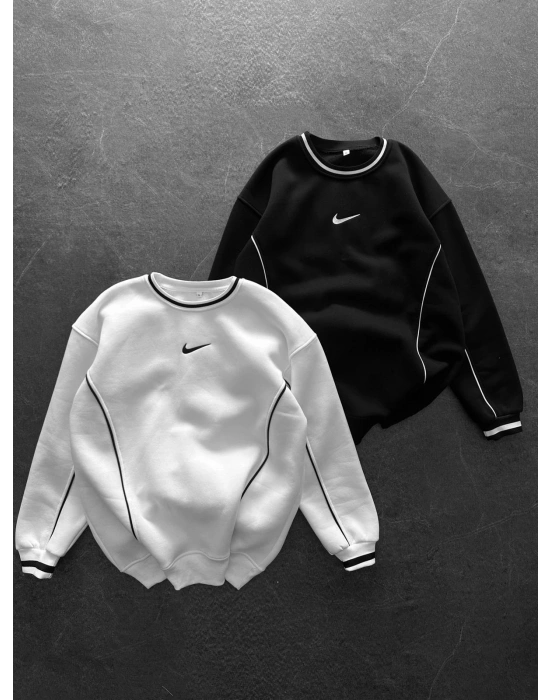 3 İ3 İPLİK PAMUKLU KUMAŞ NK YANDAN BİYELİ SWEAT BEYAZ