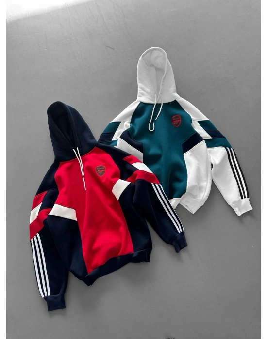 3 İPLİK PAMUKLU KUMAŞ ARS KAPÜŞONLU SWEAT KIRMIZI