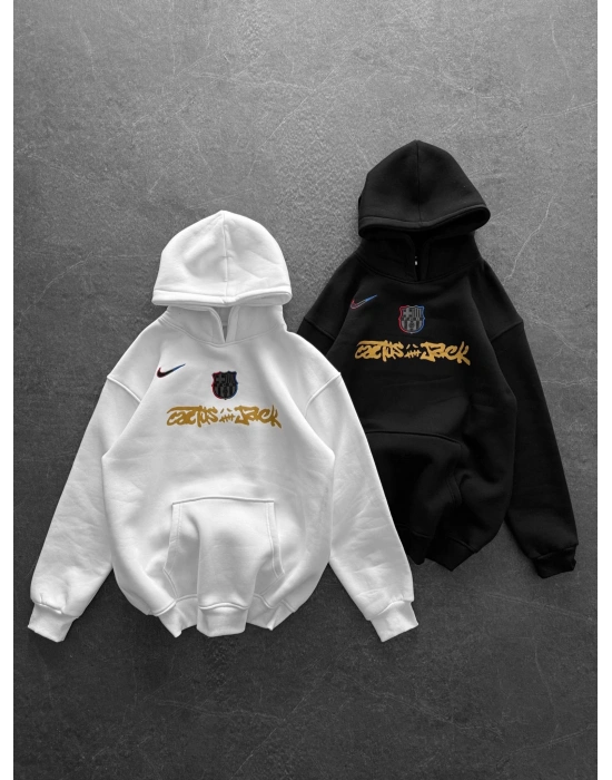 3 İPLİK PAMUKLU KUMAŞ BARC HOLOGRAM SWEAT BEYAZ