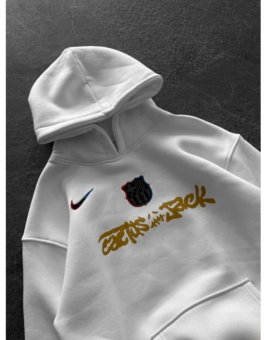 3 İPLİK PAMUKLU KUMAŞ BARC HOLOGRAM SWEAT BEYAZ