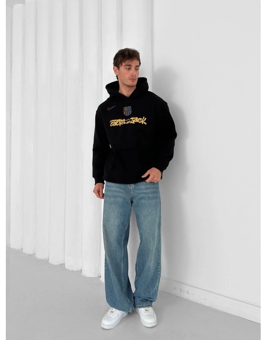 3 İPLİK PAMUKLU KUMAŞ BARC HOLOGRAM SWEAT SİYAH