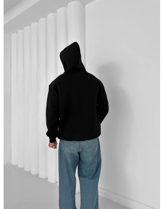 3 İPLİK PAMUKLU KUMAŞ BARC HOLOGRAM SWEAT SİYAH