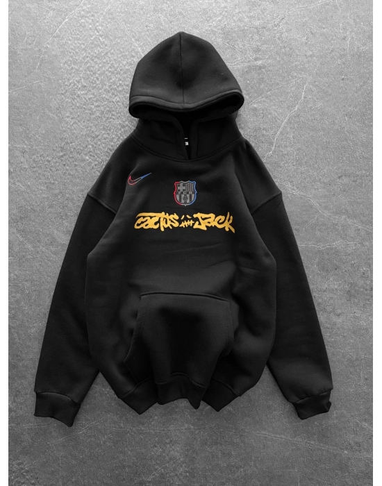 3 İPLİK PAMUKLU KUMAŞ BARC HOLOGRAM SWEAT SİYAH