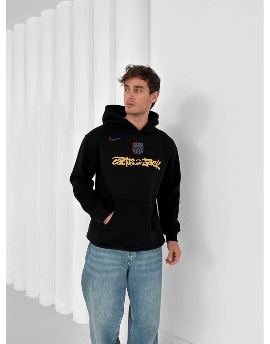 3 İPLİK PAMUKLU KUMAŞ BARC HOLOGRAM SWEAT SİYAH