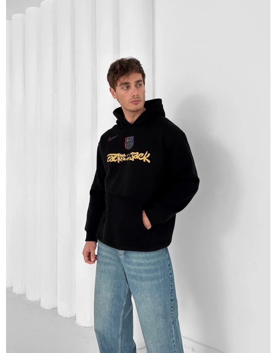 3 İPLİK PAMUKLU KUMAŞ BARC HOLOGRAM SWEAT SİYAH