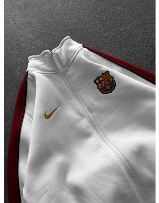 3 İPLİK PAMUKLU KUMAŞ BARÇA BİYELİ HIRKA BEYAZ