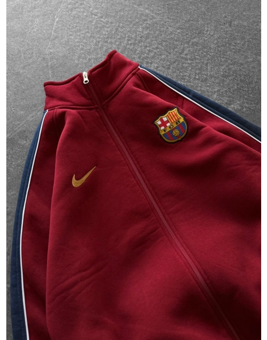 3 İPLİK PAMUKLU KUMAŞ BARÇA BİYELİ HIRKA BORDO