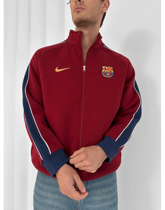 3 İPLİK PAMUKLU KUMAŞ BARÇA BİYELİ HIRKA BORDO