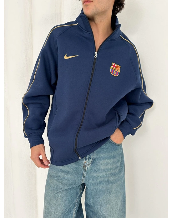 3 İPLİK PAMUKLU KUMAŞ BARÇA HIRKA LACİVERT