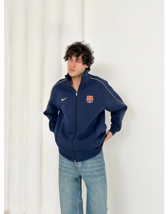 3 İPLİK PAMUKLU KUMAŞ BARÇA HIRKA LACİVERT