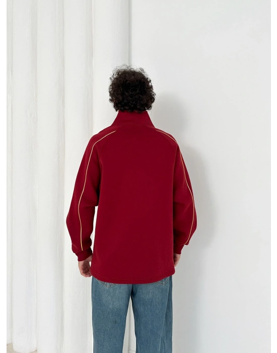 3 İPLİK PAMUKLU KUMAŞ BARÇA HIRKA KIRMIZI