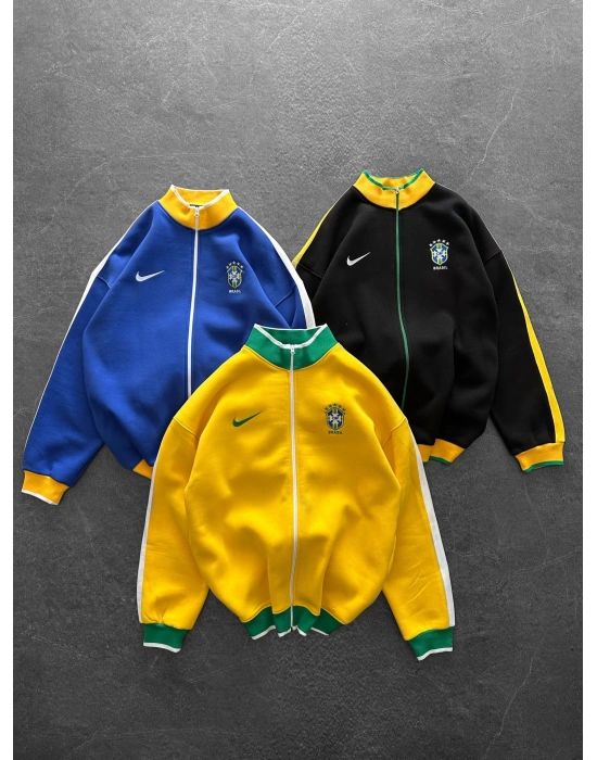 3 İPLİK PAMUKLU KUMAŞ BRASİL YAN ŞERİT HIRKA SARI