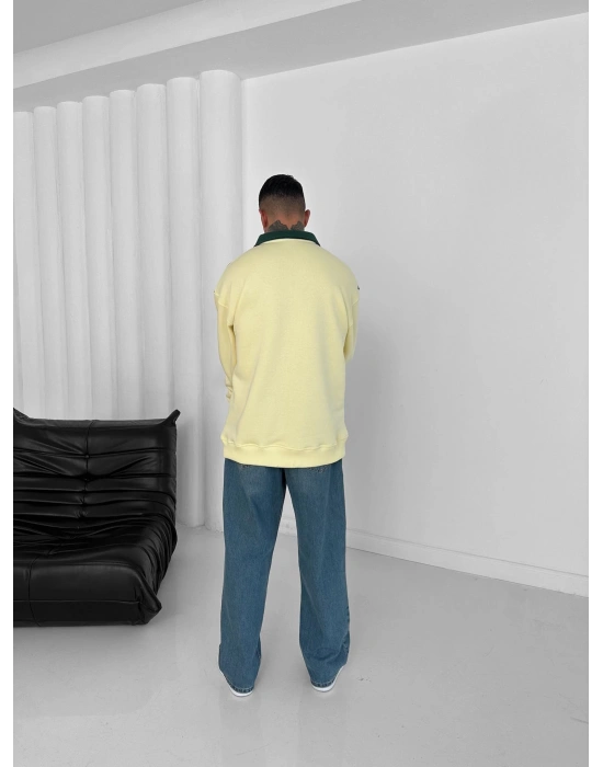 3 İPLİK PAMUKLU KUMAŞ BRASİL YARIM FERMUAR SWEAT