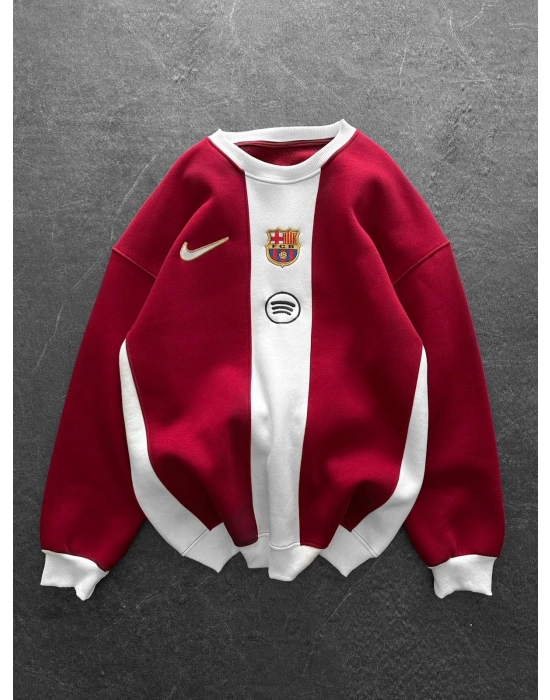 3 İPLİK PAMUKLU KUMAŞ BRC SPOTU ŞERİTLİ SWEAT KIRMIZI