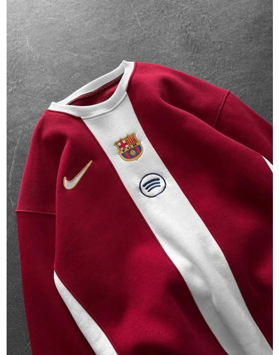 3 İPLİK PAMUKLU KUMAŞ BRC SPOTU ŞERİTLİ SWEAT KIRMIZI