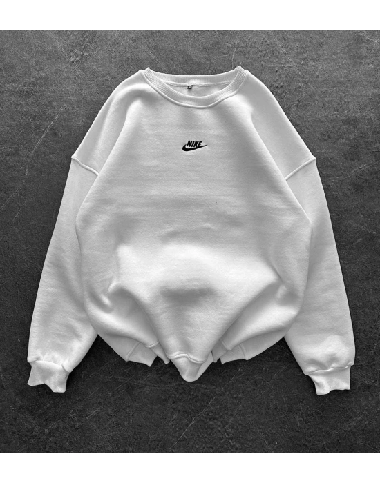 3 İPLİK PAMUKLU KUMAŞ İCON SWEAT BEYAZ