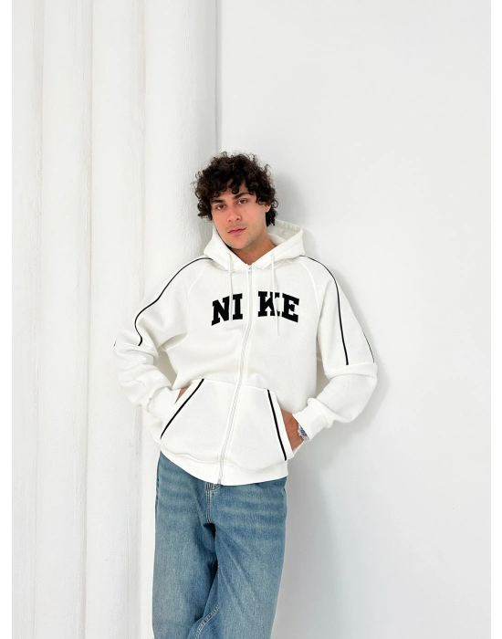 3 İPLİK PAMUKLU KUMAŞ NK HIRKA BEYAZ