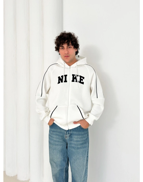 3 İPLİK PAMUKLU KUMAŞ NK HIRKA BEYAZ