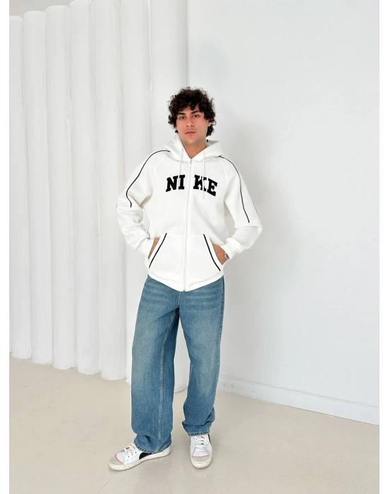 3 İPLİK PAMUKLU KUMAŞ NK HIRKA BEYAZ