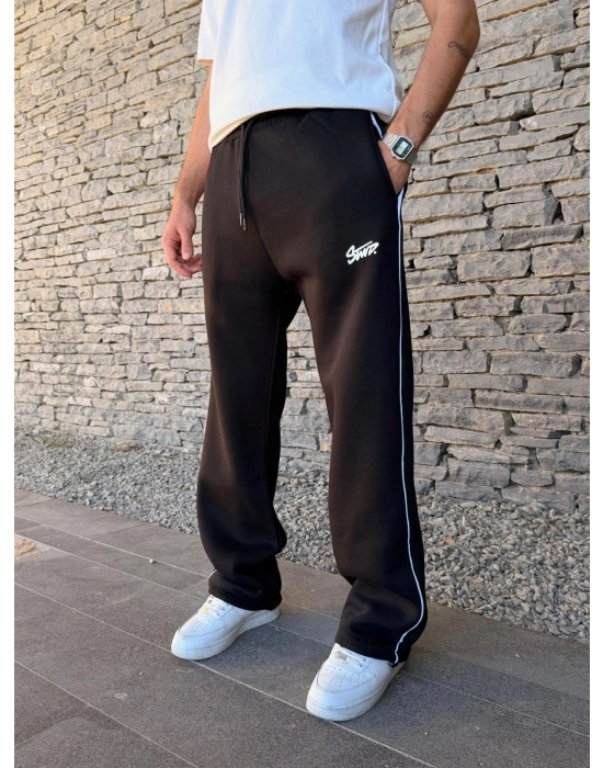 3 İPLİK ŞARDONLU STW BİYELİ EŞOFMAN SİYAH
