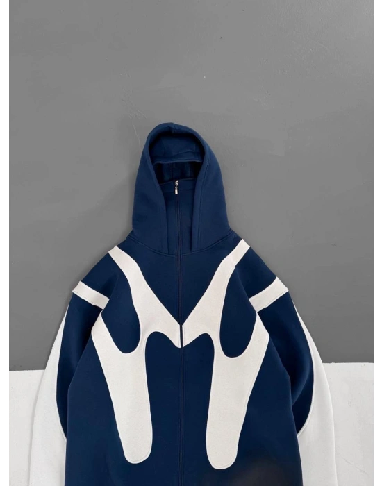 44 MASKE OVERSİZE HIRKA MAVİ