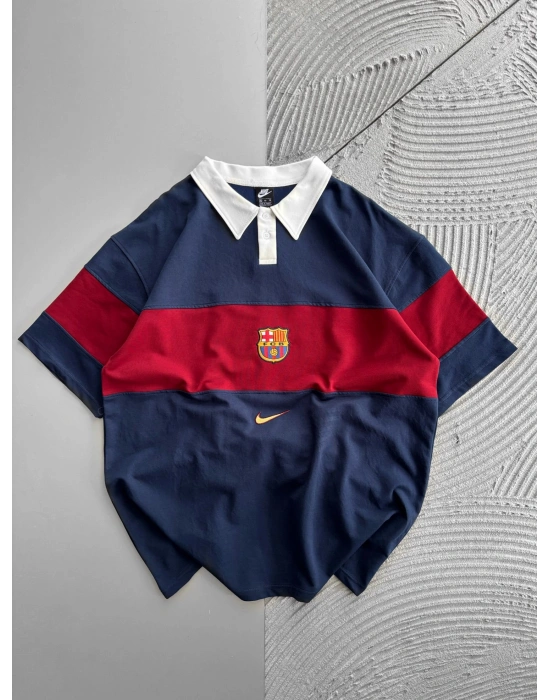 POLO YAKA BARCA ORTA PARÇALI OVERSIZE TSHIRT LACİ