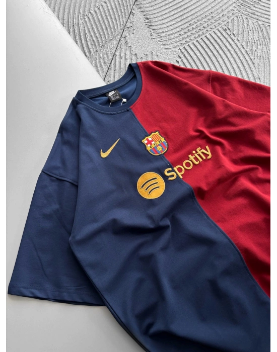 BİSİKLET YAKA NK BARCA PARCALİ SPOTY OVERSİZE TSHİRT