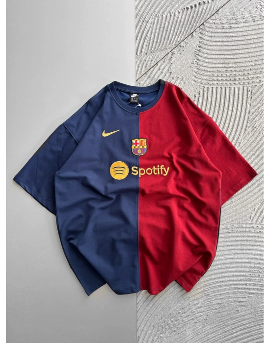 BİSİKLET YAKA NK BARCA PARCALİ SPOTY OVERSİZE TSHİRT