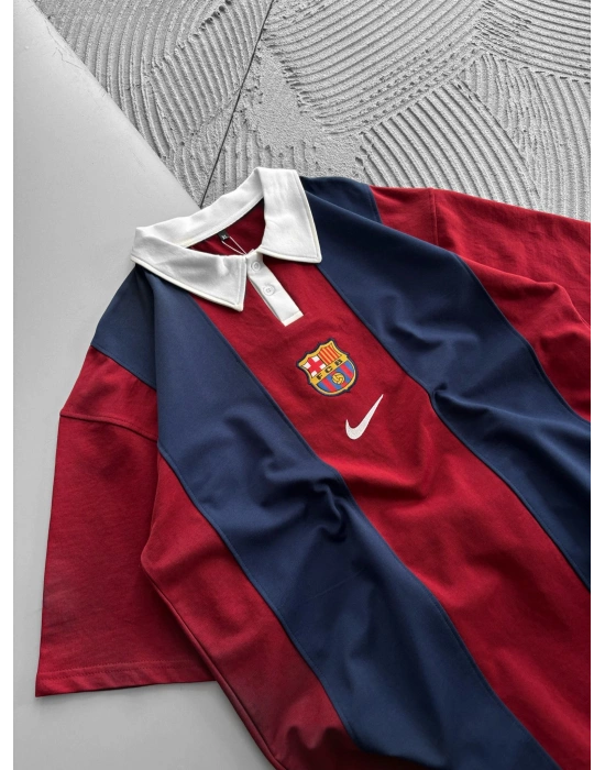 POLO YAKA NK BARCA PARCALİ KALIN SERİT OVERSİZE TSHİRT