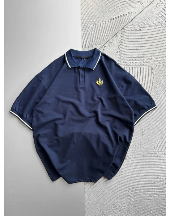 POLO YAKA PALAMUT NAKISLI OVERSİZE TSHİRT