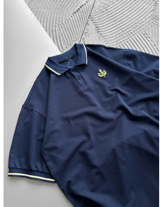 POLO YAKA PALAMUT NAKISLI OVERSİZE TSHİRT