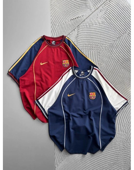 BİSİKLET YAKA NK BARCA NAKISLI ORTA BİYELİ OVERSİZE TSHİRT BORDO