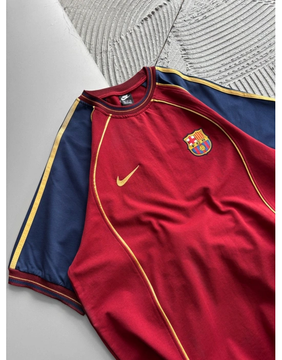 BİSİKLET YAKA NK BARCA NAKISLI ORTA BİYELİ OVERSİZE TSHİRT BORDO