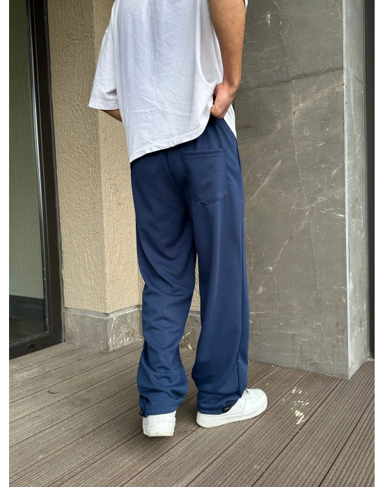 2 İPLİK KUMAŞ BAGGY KALIP PAÇA LASTİKLİ PLO EŞOFMAN ALTI LACİVERT