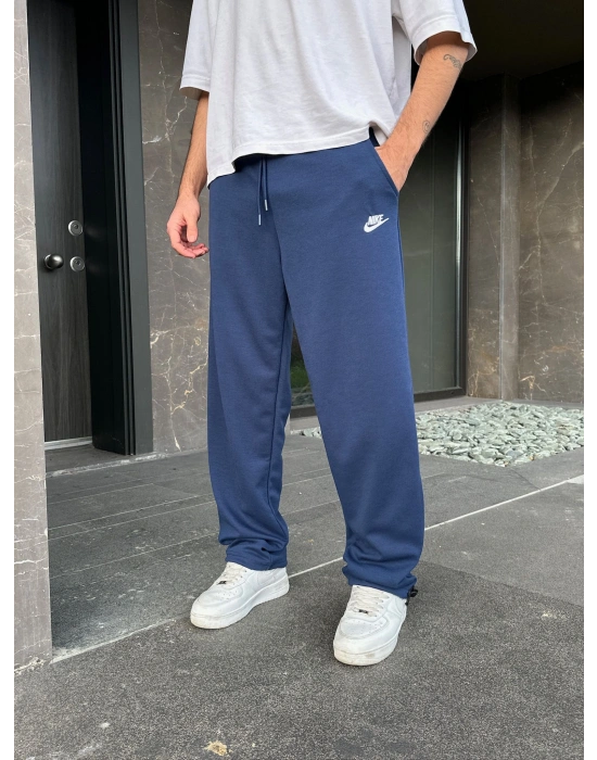 2 İPLİK KUMAŞ BAGGY KALIP PAÇA LASTİKLİ NK NAKIŞ EŞOFMAN ALTI LACİ