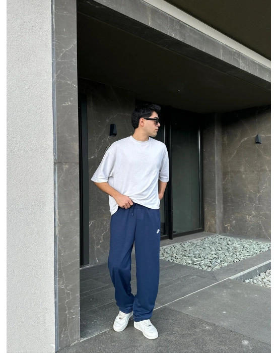 2 İPLİK KUMAŞ BAGGY KALIP PAÇA LASTİKLİ NK NAKIŞ EŞOFMAN ALTI LACİ