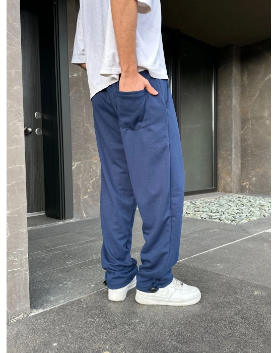 2 İPLİK KUMAŞ BAGGY KALIP PAÇA LASTİKLİ NK NAKIŞ EŞOFMAN ALTI LACİ