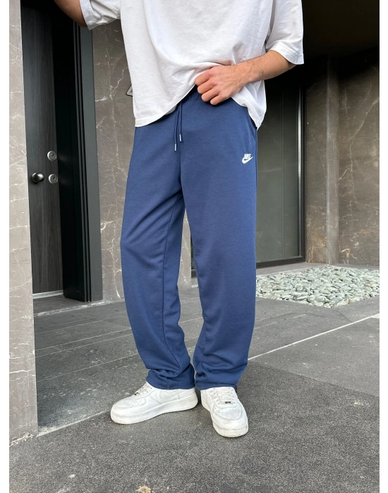 2 İPLİK KUMAŞ BAGGY KALIP PAÇA LASTİKLİ NK NAKIŞ EŞOFMAN ALTI LACİ