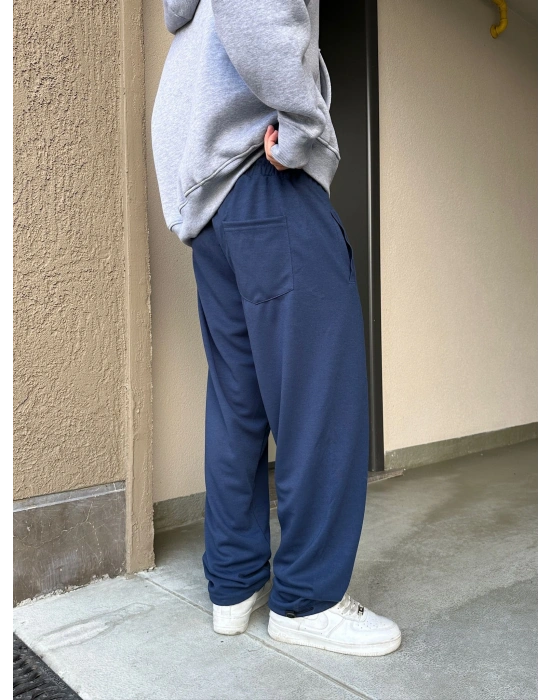 2 İPLİK KUMAŞ BAGGY KALIP PAÇA LASTİKLİ STW İÇİ DOLUMLU NAKIŞ EŞOFMAN ALTI LACİ