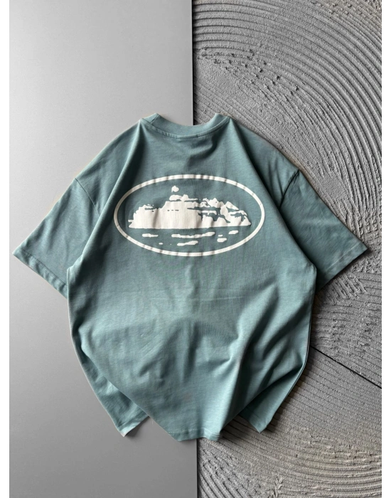 BİSİKLET YAKA CORTEZ BASKI OVERSİZE TSHİRT YEŞİL