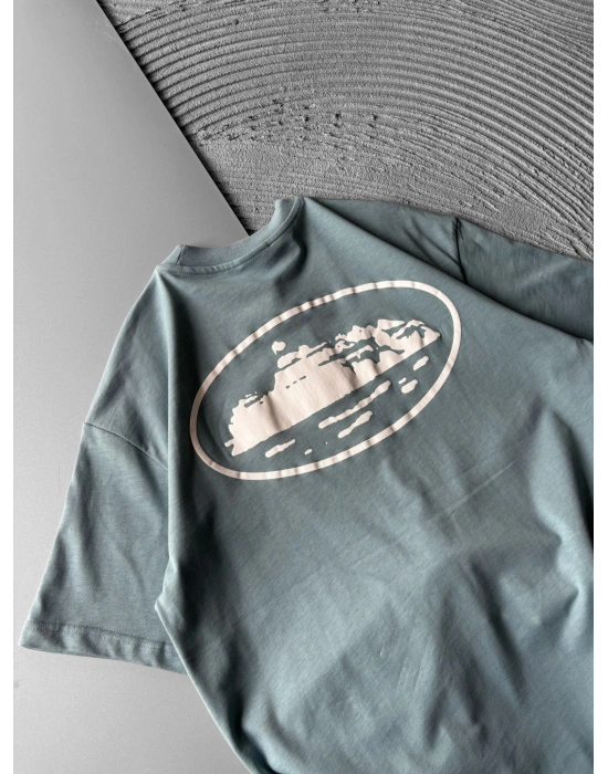 BİSİKLET YAKA CORTEZ BASKI OVERSİZE TSHİRT YEŞİL